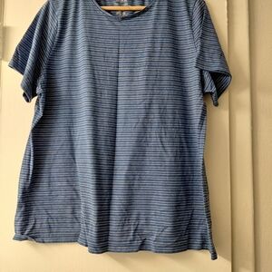 Croft & Barrow Navy and White Striped Tee